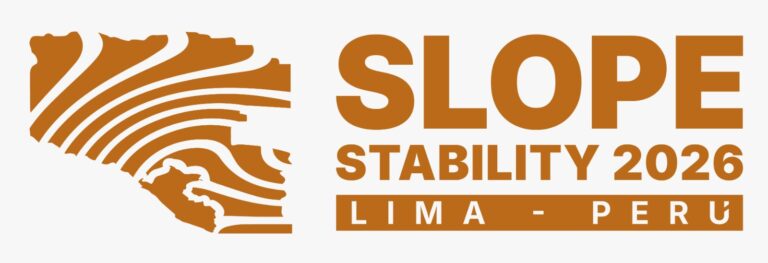 Slope stability conference poster for ARMA 2026 in Lima, Peru, featuring a stylized terrain graphic and event details, emphasizing geotechnical engineering and landslide prevention.