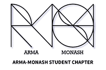 ARMA Monash Student Chapter logo featuring geometric design with ARMA and Monash branding for engineering and professional networking.